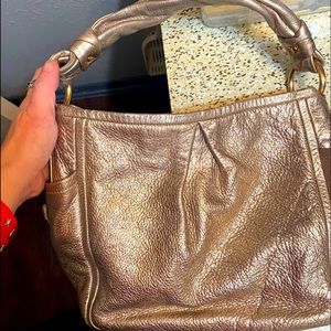 COACH Rose Gold Metallic Leather Bag L0882-13466